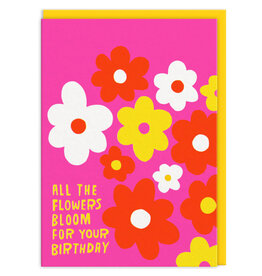 Ohh Deer Wenskaart - Bloom Birthday - Dubbele kaart + Envelop