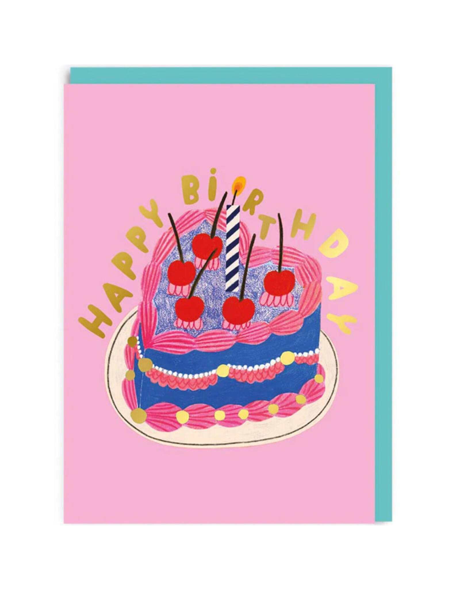 Ohh Deer Wenskaart - Heart Cake - Dubbele kaart + Envelop