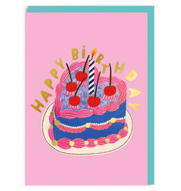 Ohh Deer Wenskaart - Heart Cake - Dubbele kaart + Envelop