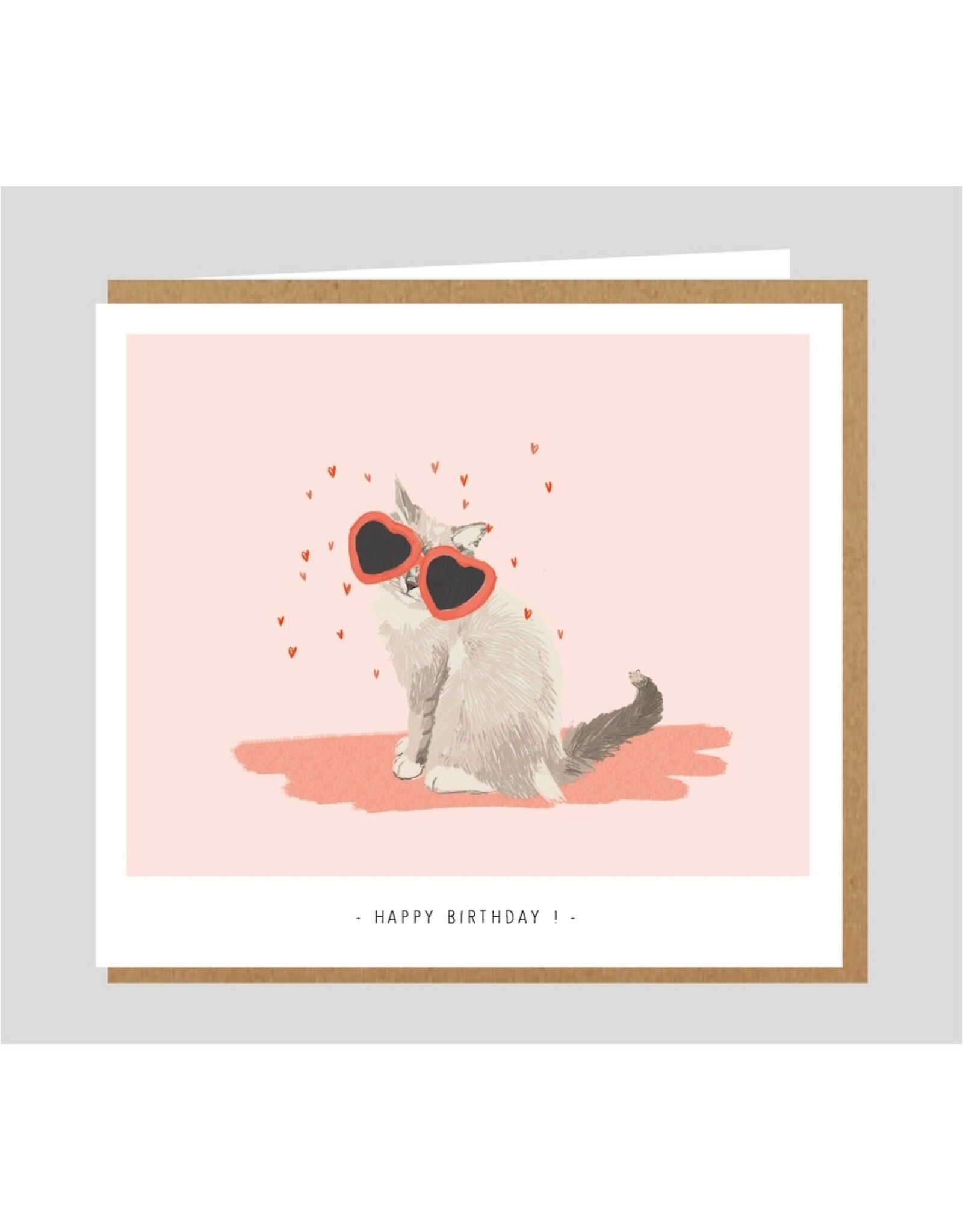 Studio Mie Wenskaart - Kat, Happy birthday - 12,5 x 14 cm