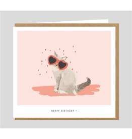 Studio Mie Wenskaart - Kat, Happy birthday - 12,5 x 14 cm