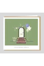 Studio Mie Wenskaart - Een gloednieuwe voordeur - Dubbele kaart + Envelop