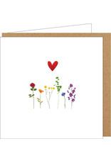 Yon Wenskaart - Bloemenveld - Dubbele kaart + Envelop