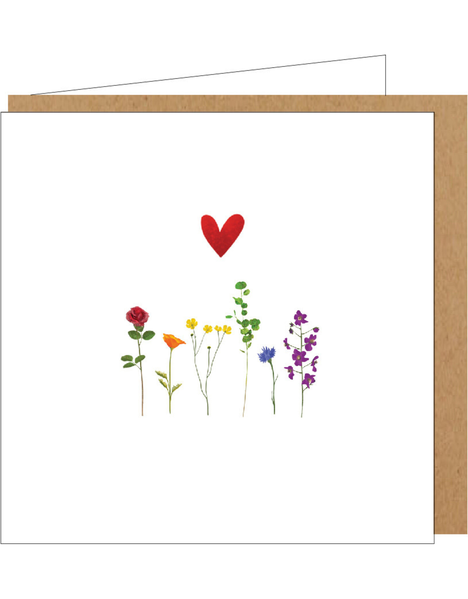 Yon Wenskaart - Bloemenveld - Dubbele kaart + Envelop