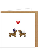 Yon Wenskaart - Teckel Huwelijk - Dubbele kaart + Envelop