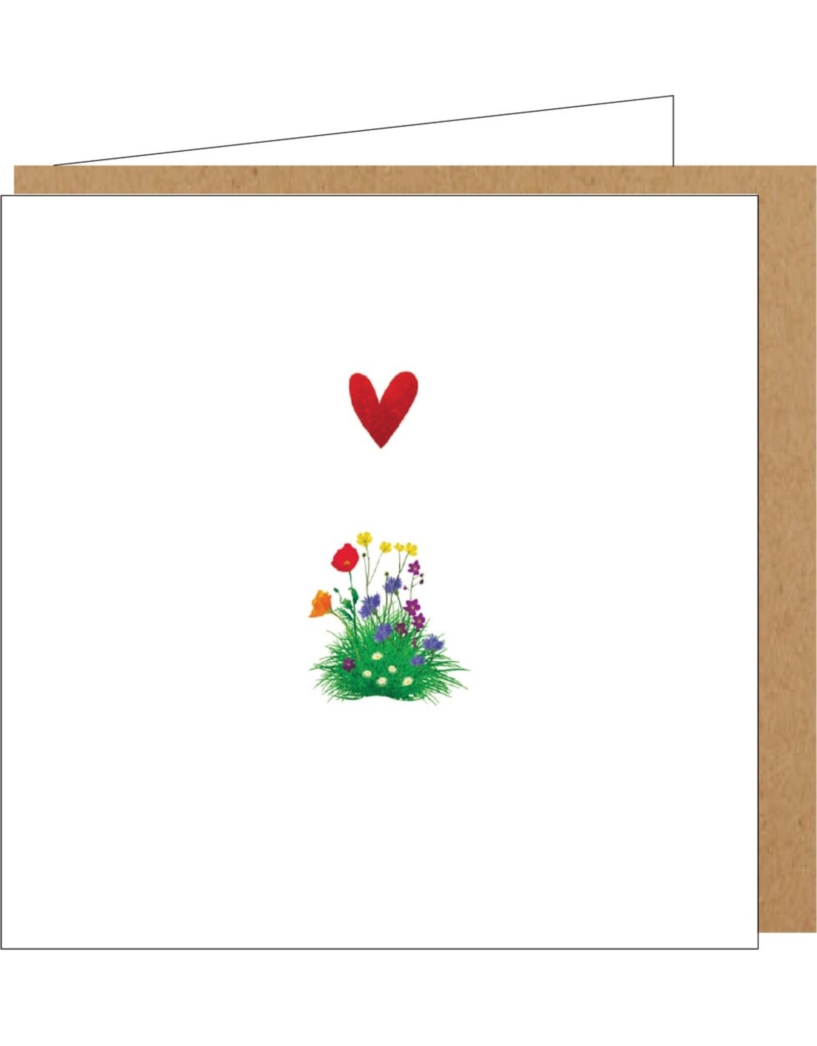 Yon Wenskaart - Bloemenveldje - Dubbele kaart + Envelop