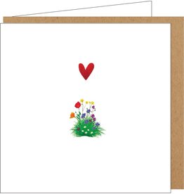 Yon Wenskaart - Bloemenveldje - Dubbele kaart + Envelop