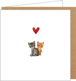 Yon Wenskaart - Kleine poesjes - Dubbele kaart + Envelop