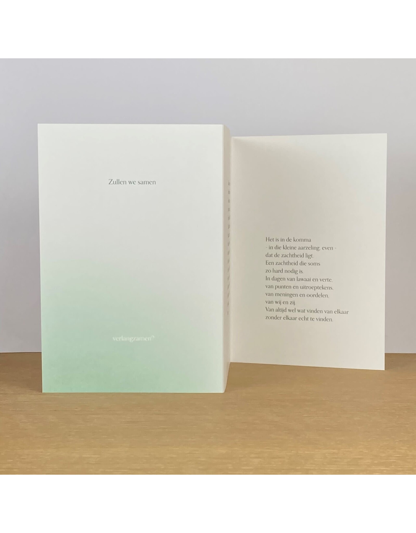 Marlies Verdoodt Wenskaart - Zullen we samen verlangzamen? - Dubbele kaart + Envelop