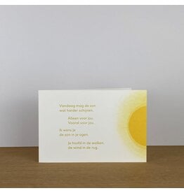 Marlies Verdoodt Wenskaart - Vandaag mag de zon wat harder schijnen - Dubbele kaart + Envelop