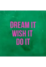 Yett Tegeltje - Dream it, Wish it, Do it, Hardgroen/Roze - 10x10