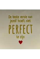 Yett Tegeltje - De beste versie van jezelf Crème/Goud - 10x10