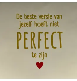 Yett Tegeltje - De beste versie van jezelf Crème/Goud - 10x10