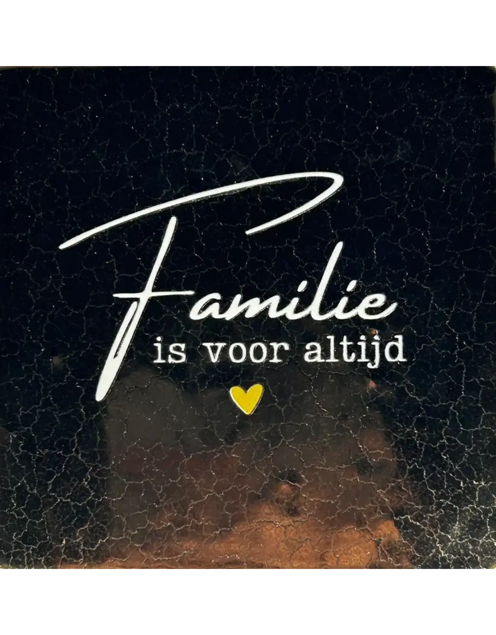 Yett Tegeltje - Familie is voor altijd, Goud/Creme - 10x10
