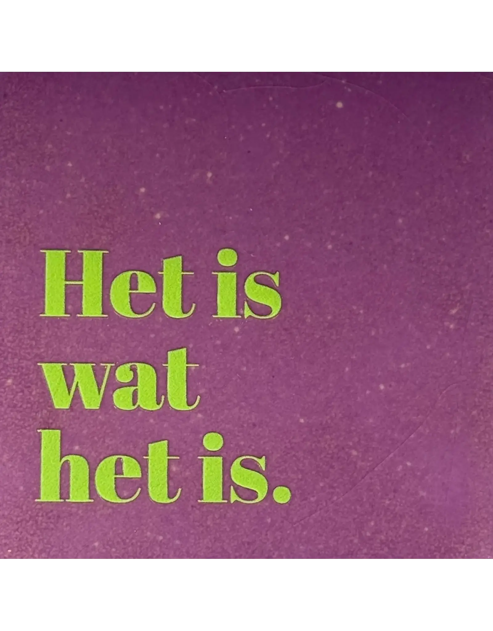 Yett Tegeltje - Het is wat het is, Lila/Lime - 10x10