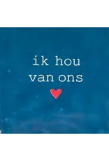 Yett Tegeltje - Ik hou van ons, Donkerblauw/Crème - 10x10