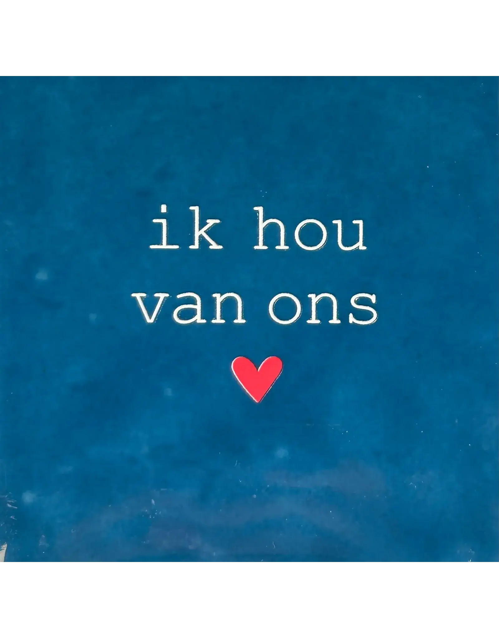 Yett Tegeltje - Ik hou van ons, Donkerblauw/Crème - 10x10