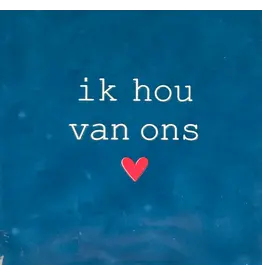 Yett Tegeltje - Ik hou van ons, Donkerblauw/Crème - 10x10