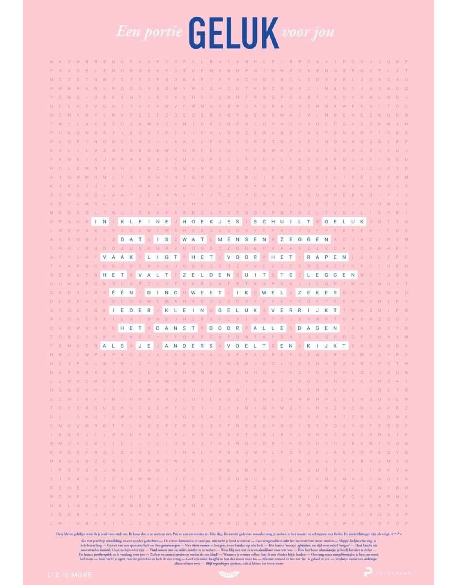 Liz is More Spelposter XL - Gelukszoeker