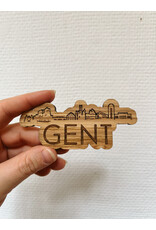 WoodWideCities Magneet - Skyline Gent - Eiken