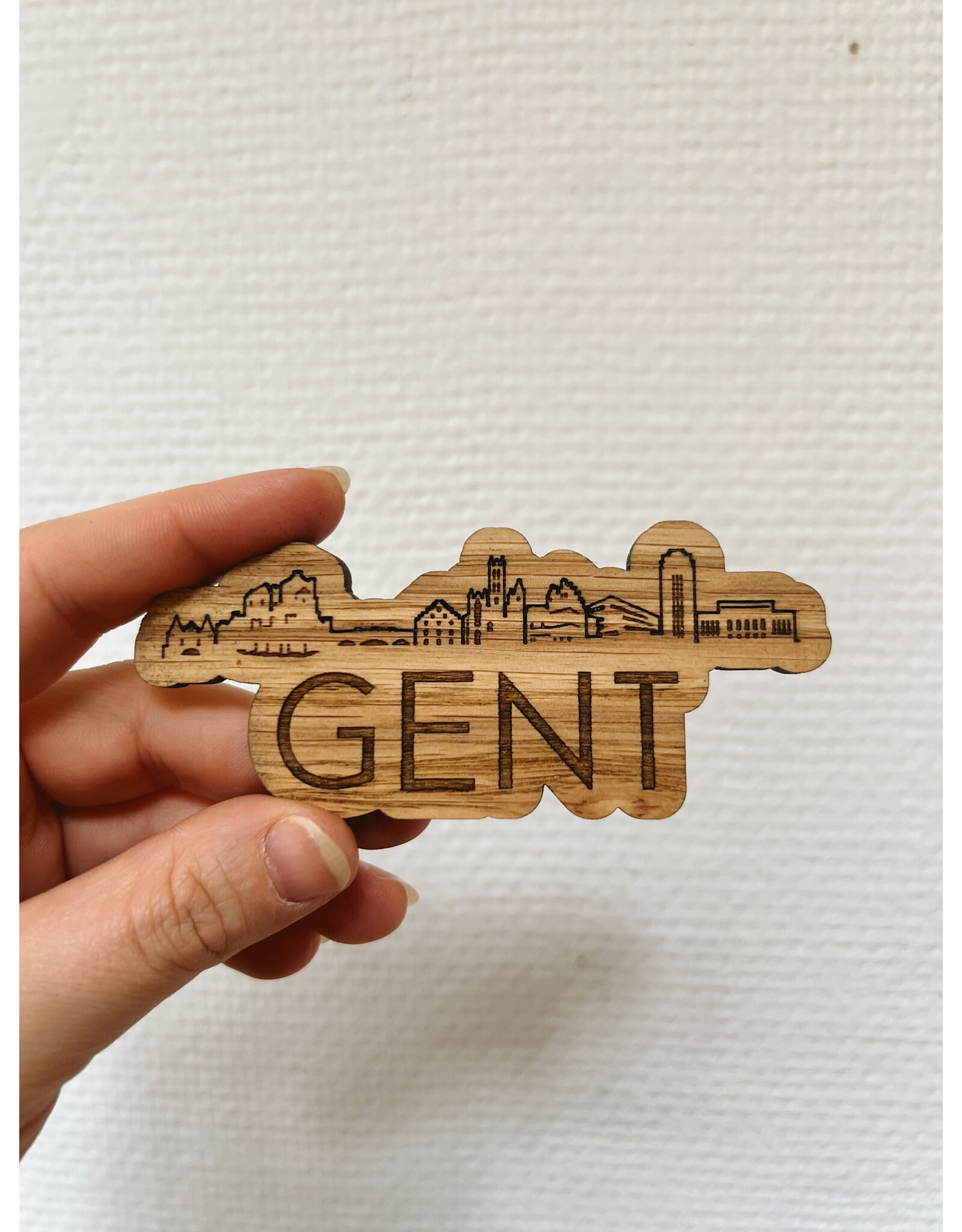 WoodWideCities Magneet - Skyline Gent - Eiken