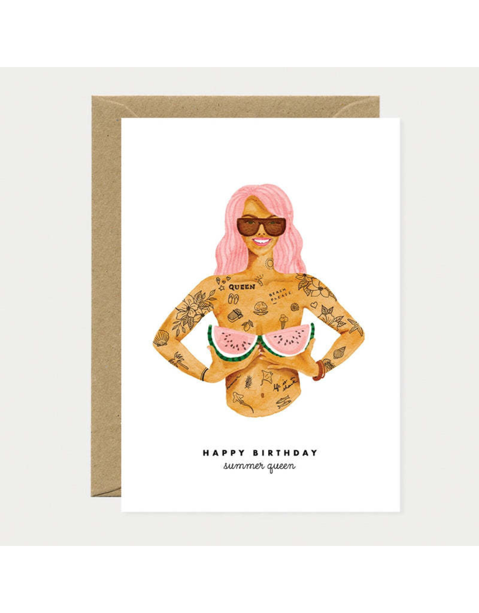 All The Ways to Say Wenskaart - Happy birthday summer queen - Dubbele kaart + Envelop