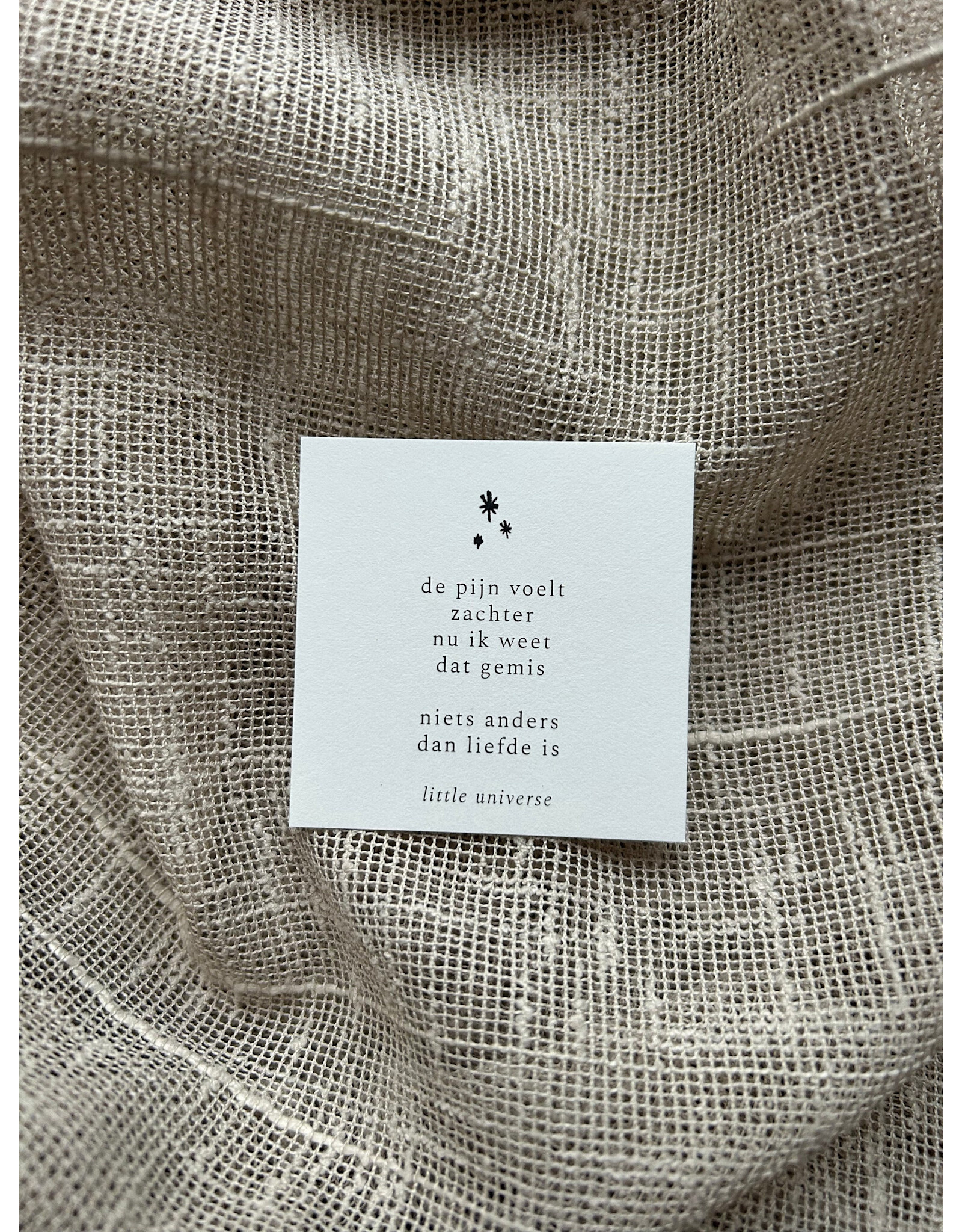 Little Universe Mini Staand lijstje + Mini Poëzie 'Gemis'