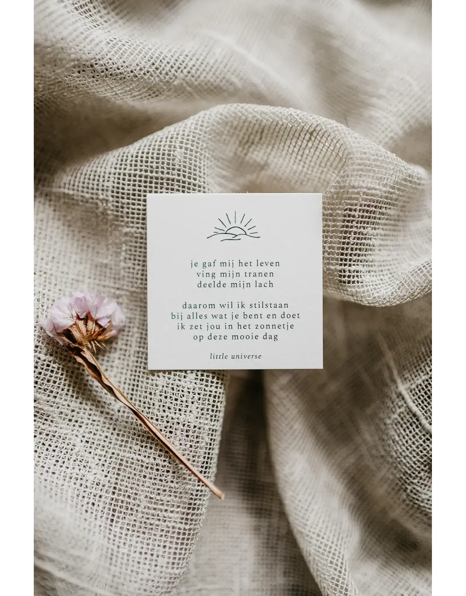 Little Universe Mini Staand lijstje + Mini Poëzie 'Zonnetje'