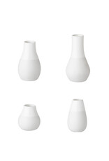 Raeder Plukselvaasjes Wit - Set v 4 - Hoogte 4- 8 cm