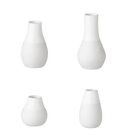 Raeder Plukselvaasjes Wit - Set v 4 - Hoogte 4- 8 cm