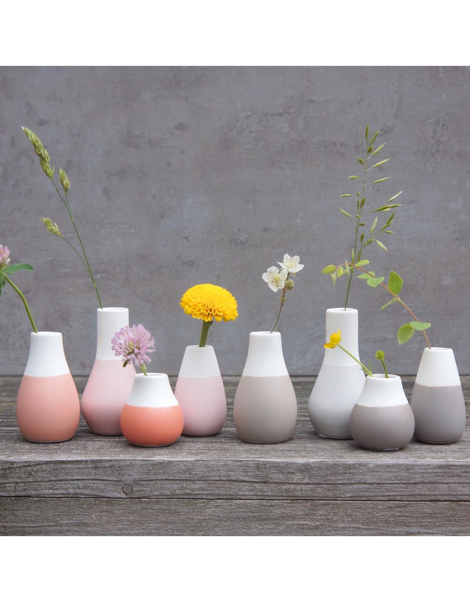 Raeder Plukselvaasjes Blauw - set v 4  - hoogte 4 - 8 cm