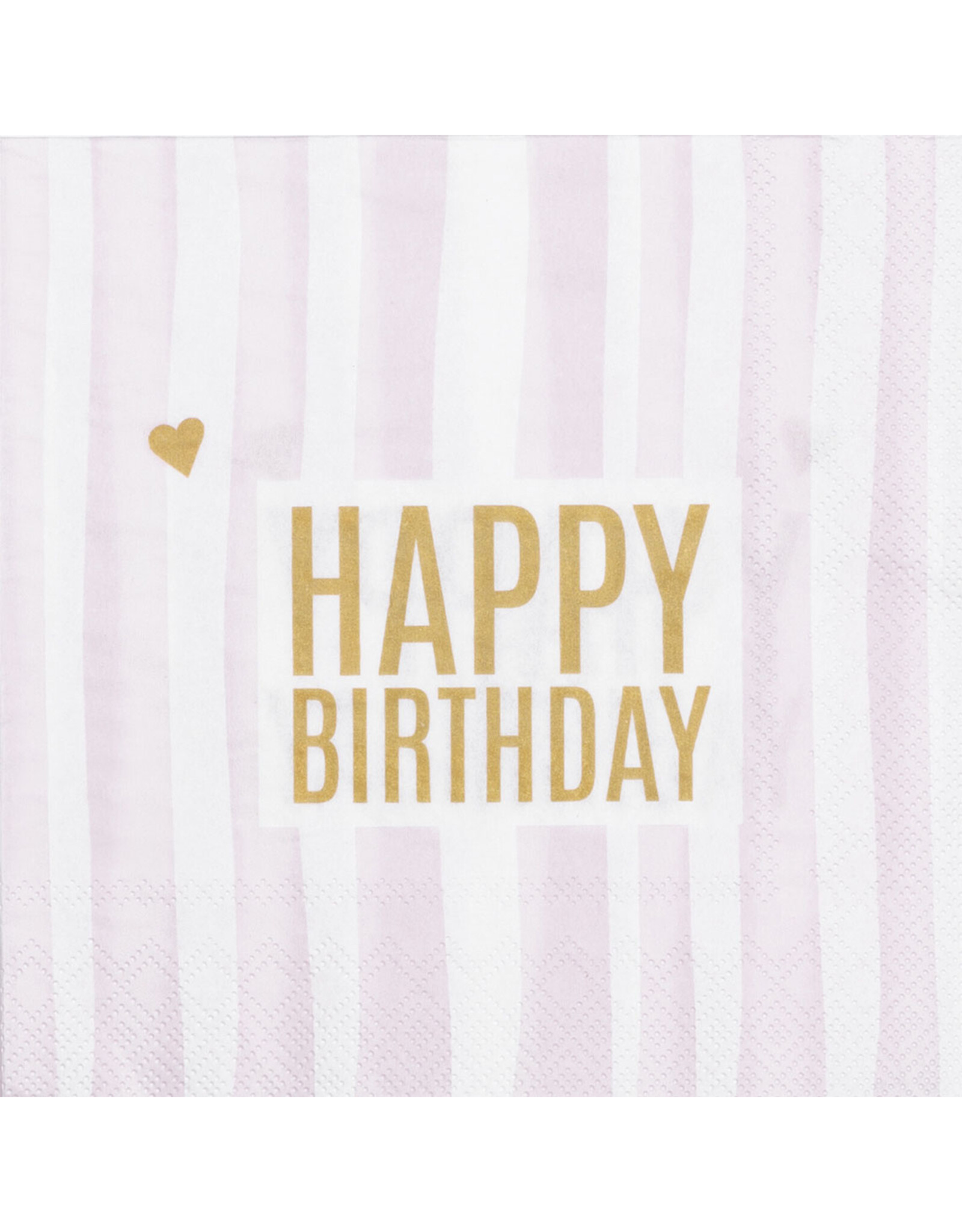 Raeder Servetten - Happy Birthday, Roze Streep