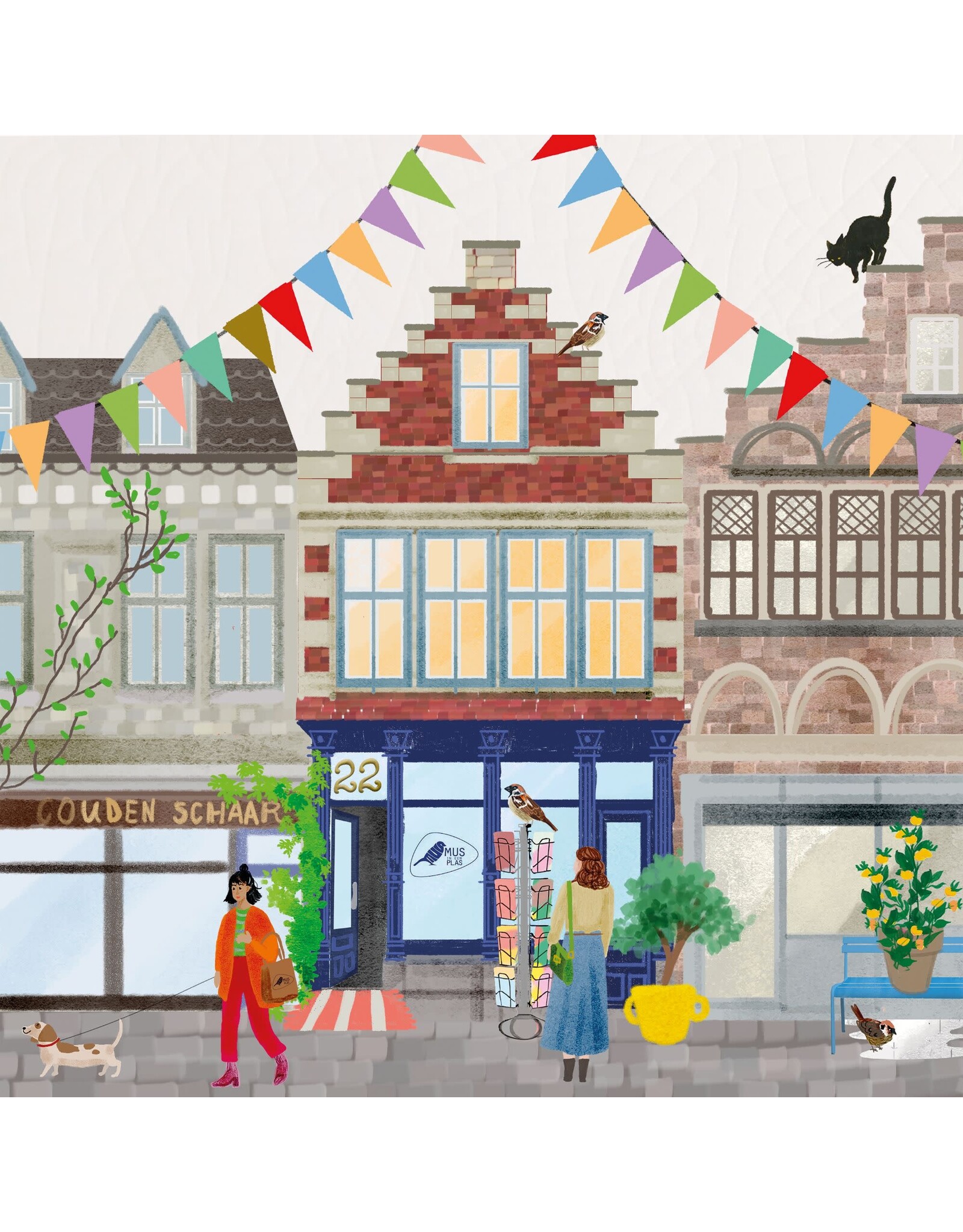 Storytiles Mini Tegel / Magneet - Mus in een Plas