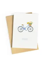 Studio Zwoane Wenskaart - Fiets Lentefeest - Dubbele kaart + Envelop