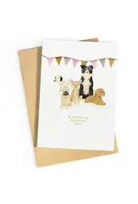 Studio Zwoane Wenskaart - Ik wens je hond-erden jaren - Dubbele kaart + Envelop