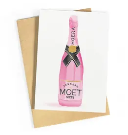 Studio Zwoane Wenskaart - Vandaag MOET niets - Dubbele kaart + Envelop