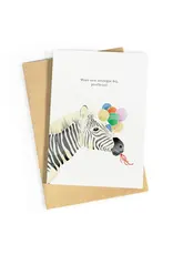 Studio Zwoane Wenskaart - Weer een streepje bij, proficiat! - Dubbele kaart + Envelop