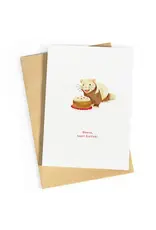 Studio Zwoane Wenskaart - Hoera, taart fretten - Dubbele kaart + Envelop