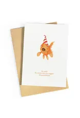 Studio Zwoane Wenskaart - Vis, Zo oed?! - Dubbele kaart + Envelop