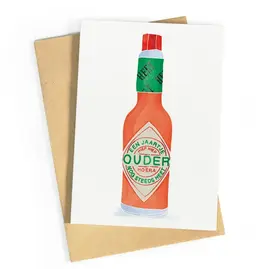 Studio Zwoane Wenskaart - Een jaartje ouder nog steeds heet - Dubbele kaart + Envelop