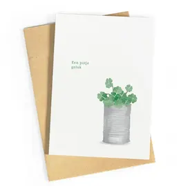 Studio Zwoane Wenskaart - Een potje geluk - Dubbele kaart + Envelop