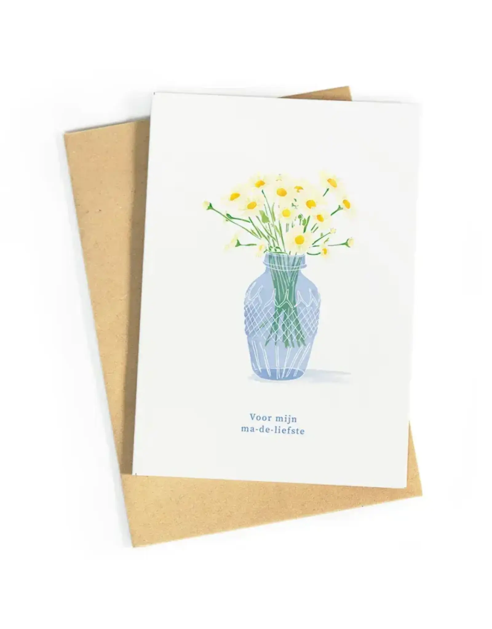 Studio Zwoane Wenskaart - Voor mijn ma-de-liefste  - Dubbele kaart + Envelop