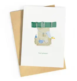 Studio Zwoane Wenskaart - Trekrugzak, Veel plezier - Dubbele kaart + Envelop