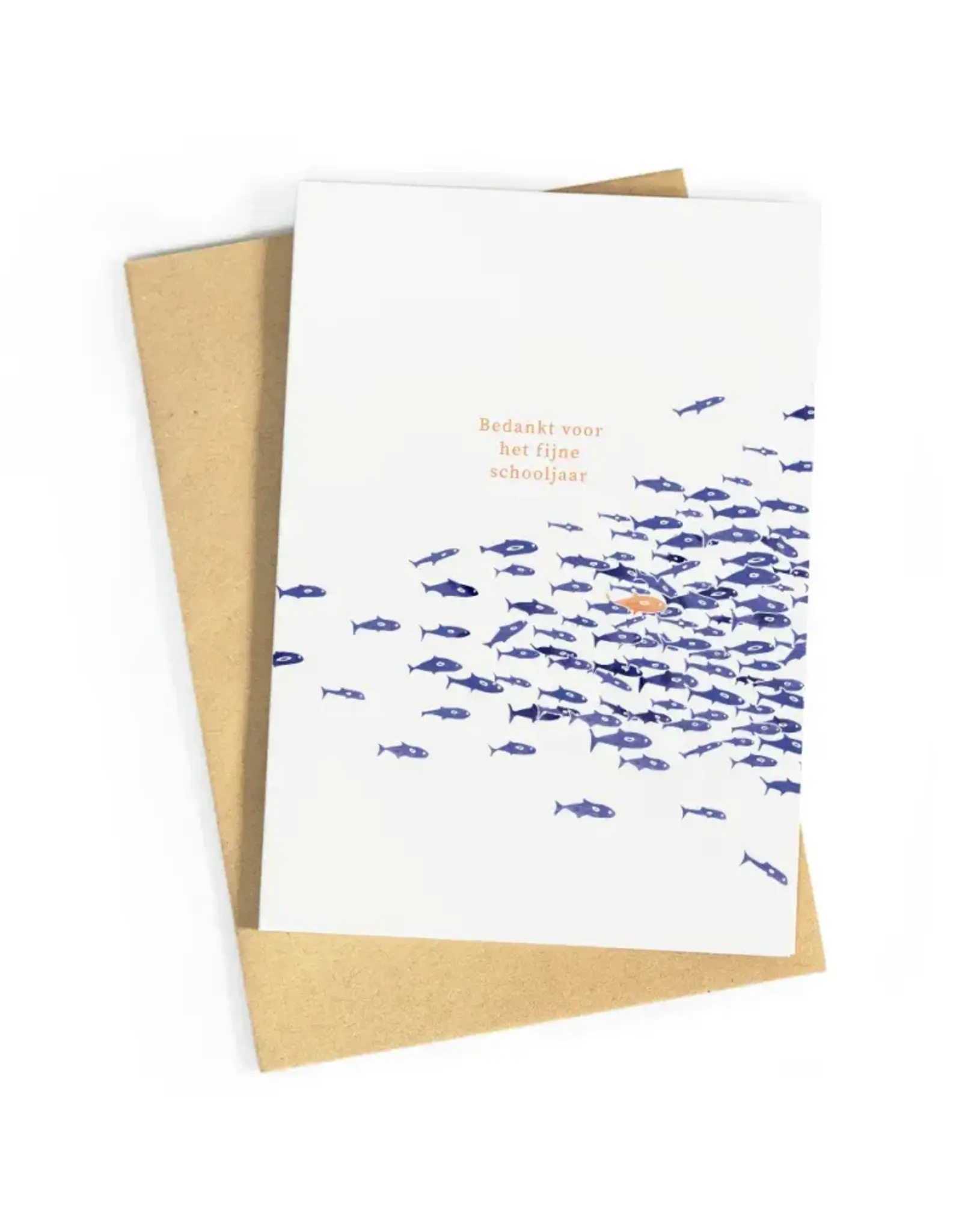 Studio Zwoane Wenskaart - Bedankt voor het fijne schooljaar - Dubbele kaart + Envelop