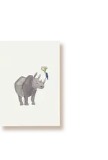 Tucán y limón Wenskaart - Neushoorn, Bloemen - Postkaart + Envelop