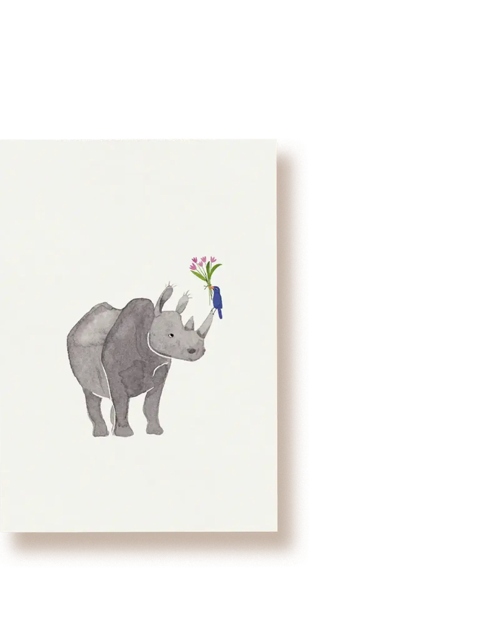 Tucán y limón Wenskaart - Neushoorn, Bloemen - Postkaart + Envelop