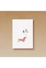 Tucán y limón Wenskaart - Teckel met ballonnen - Postkaart + Envelop