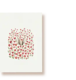 Tucán y limón Wenskaart - Konijntje in Tulpenveld - Postkaart + Envelop