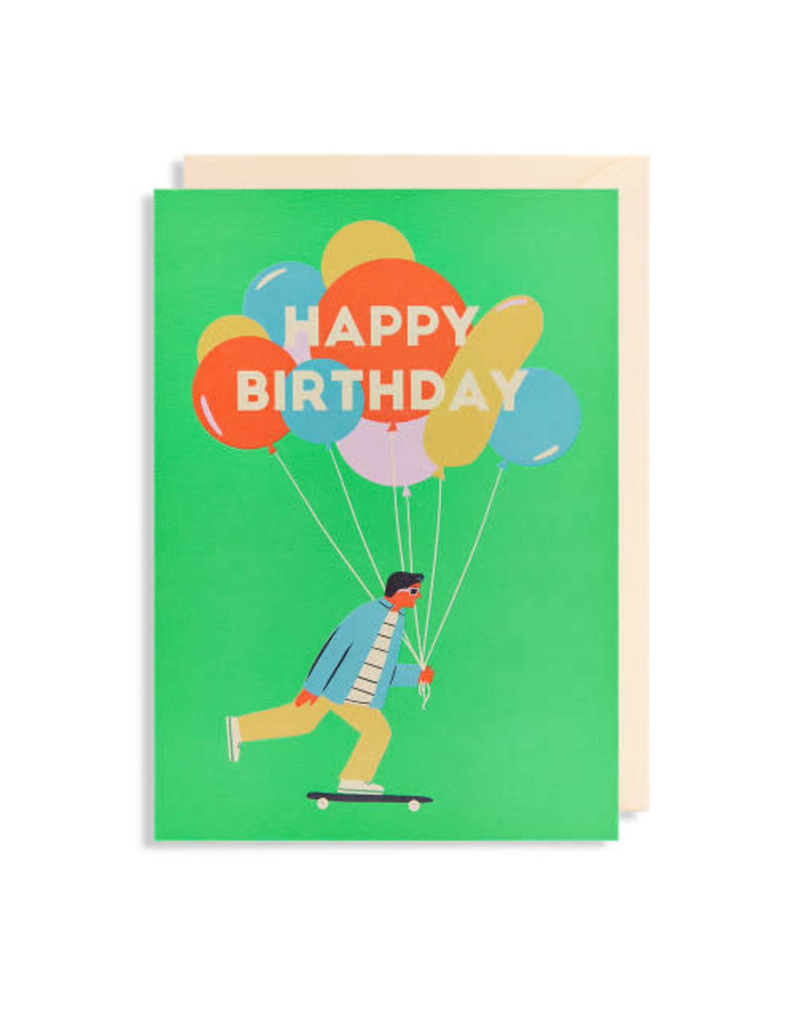 Naomi Wilkonson Wenskaart - Skateboard, Happy Birthday - Dubbele kaart + Envelop