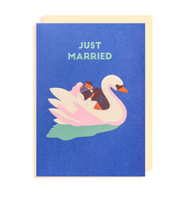 Naomi Wilkonson Wenskaart - Just married - Dubbele kaart + Envelop